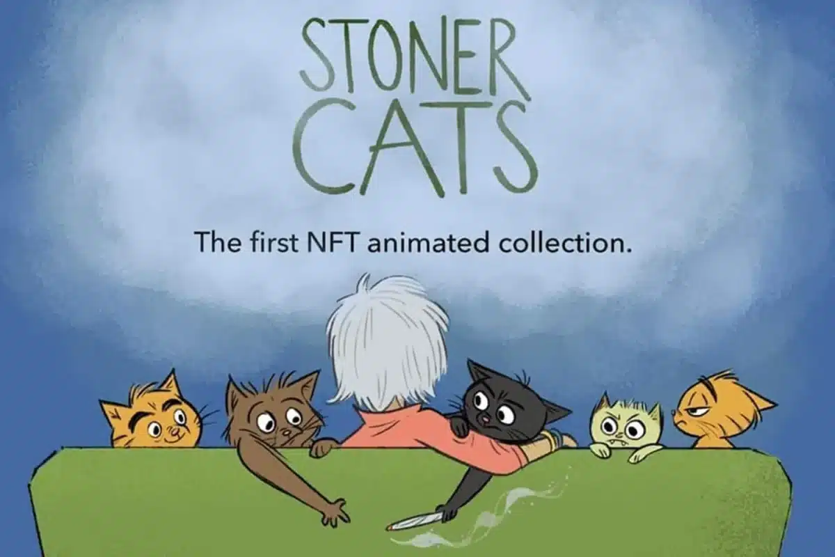 Stoner Cats poster featuring five cats