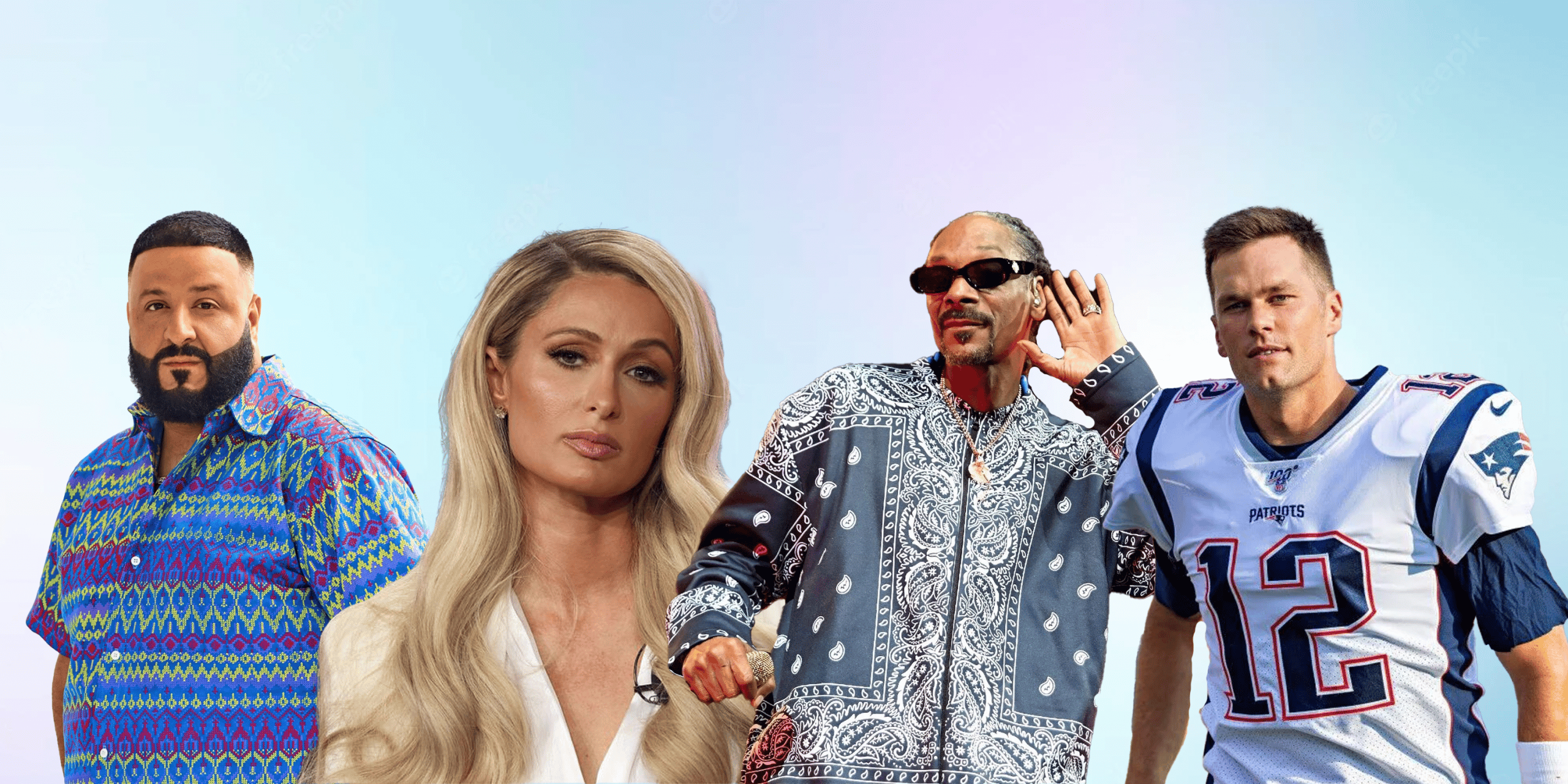 DJ Khaled, Paris Hilton, Snoop Dogg and Tom Brady