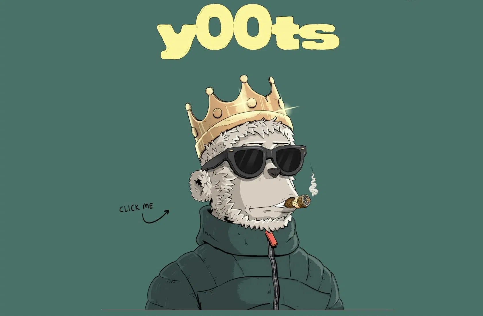 y00ts NFT of Yeti-like avatar in sunglasses and green jacket