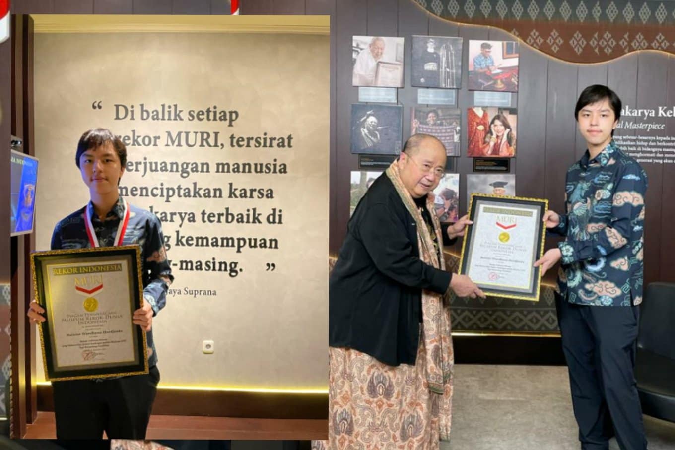 Endonezyalı genç Rainier Wardhana Hardjanto'nun resmi ve NFT hayır kurumu sertifikası