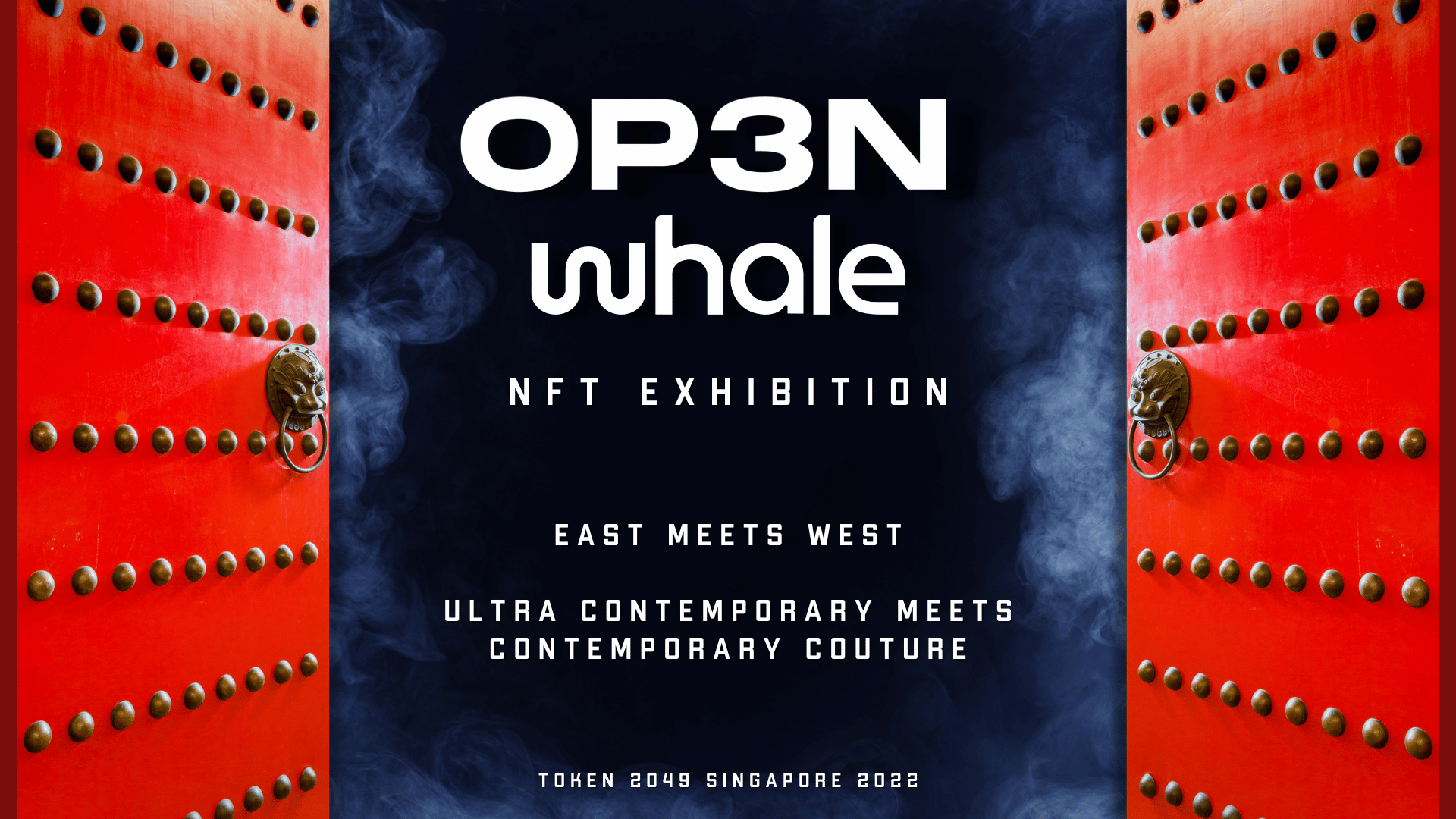 Image of OP3N WHALE NFT Exhibition poster in Singaore