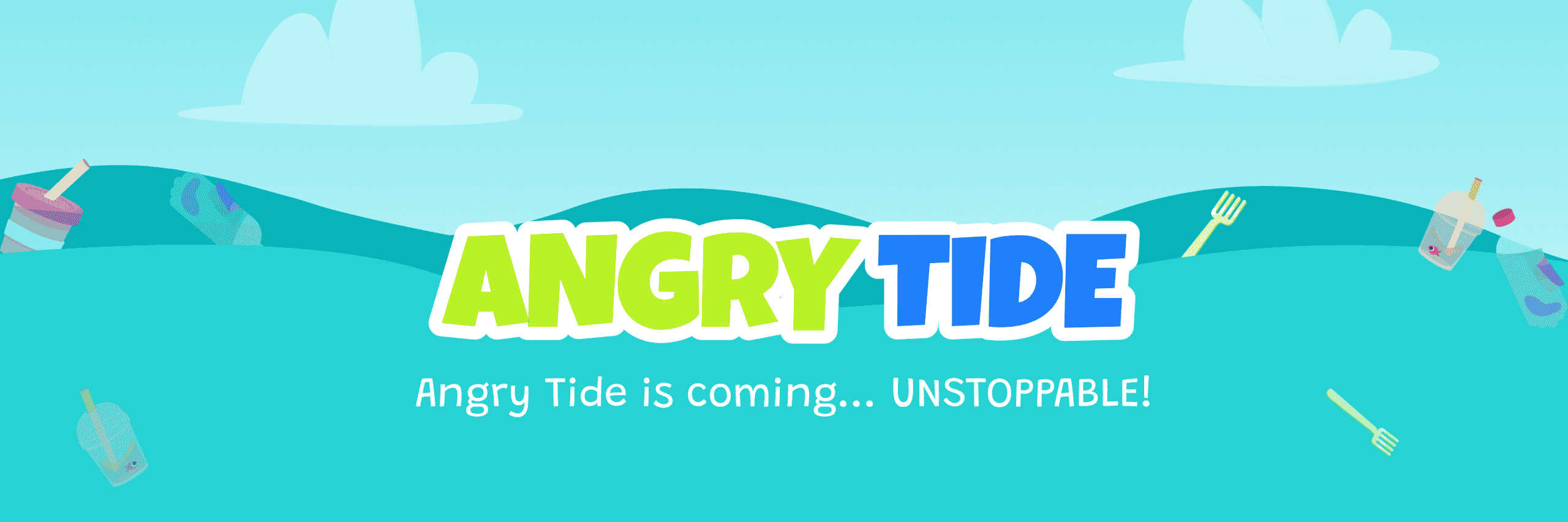 Digital poster of the Angry Tides NFT collection's logo