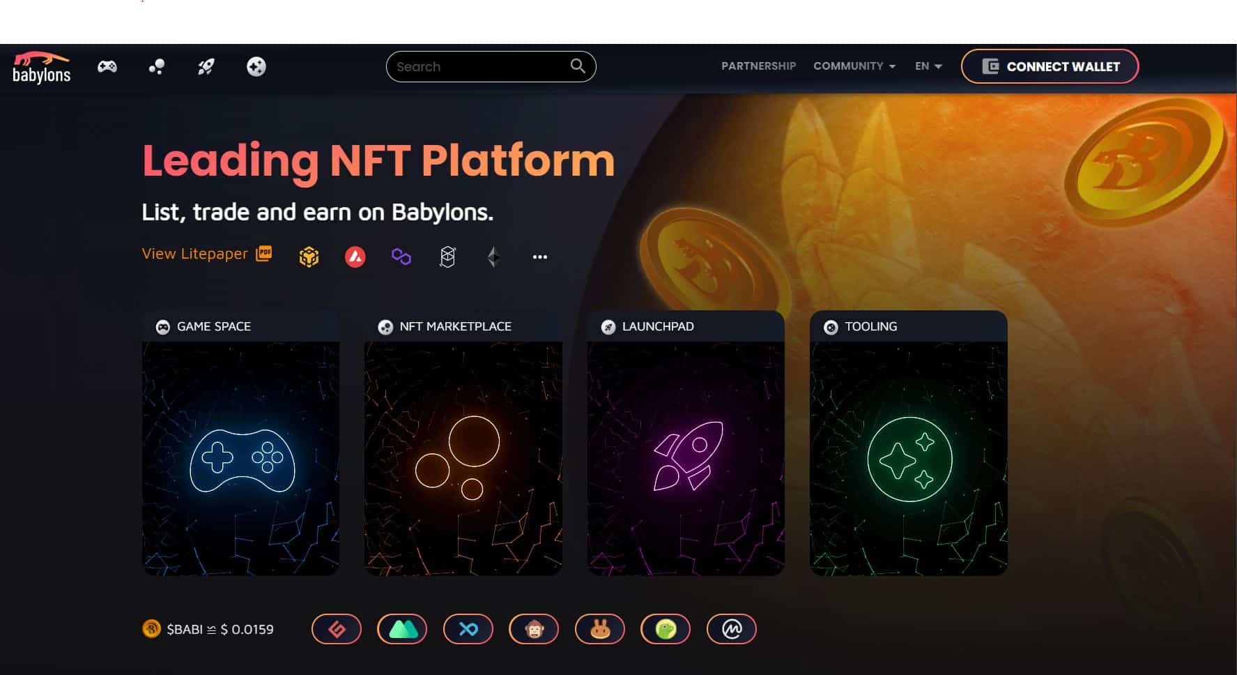 screenshot of the Babylons NFT platform'