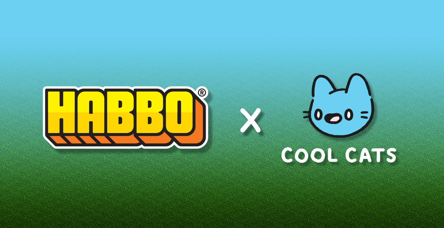 graphic showcasing the habbo and cool cats collab