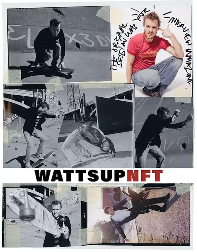 digital collage featuring Heath Ledger photographs while skateboarding in Los Angeles