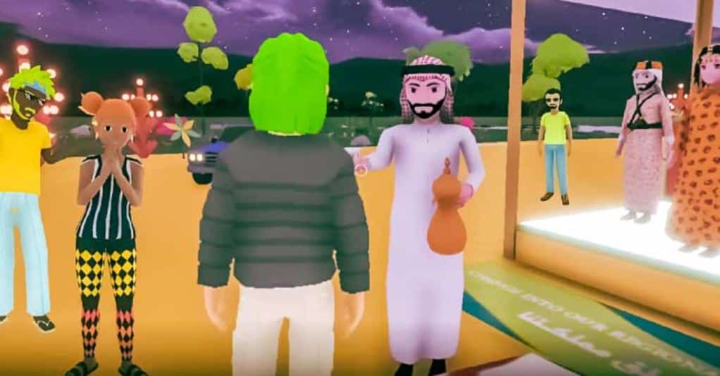 image of a Saudi virtual avatar in the Decentraland Metaverse