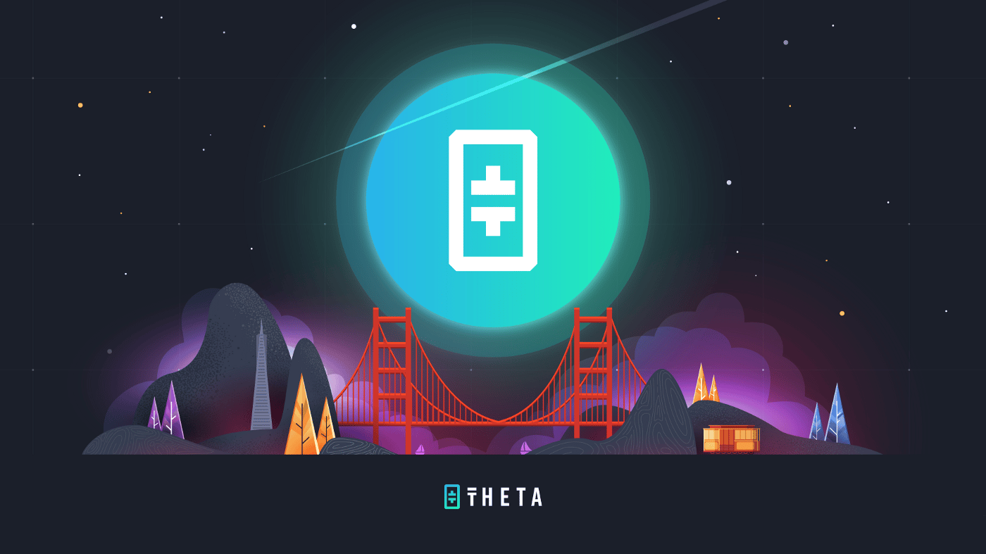 digital poster with official Theta Network token airdrop logo in 2022