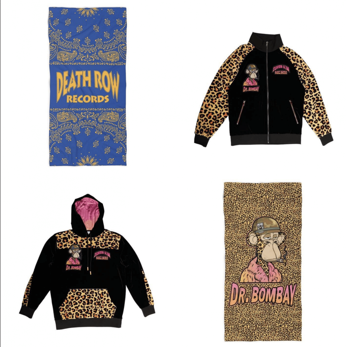 Image showing items of clothing and two beach towels, that are part of the Snoop Dogg merch drop
