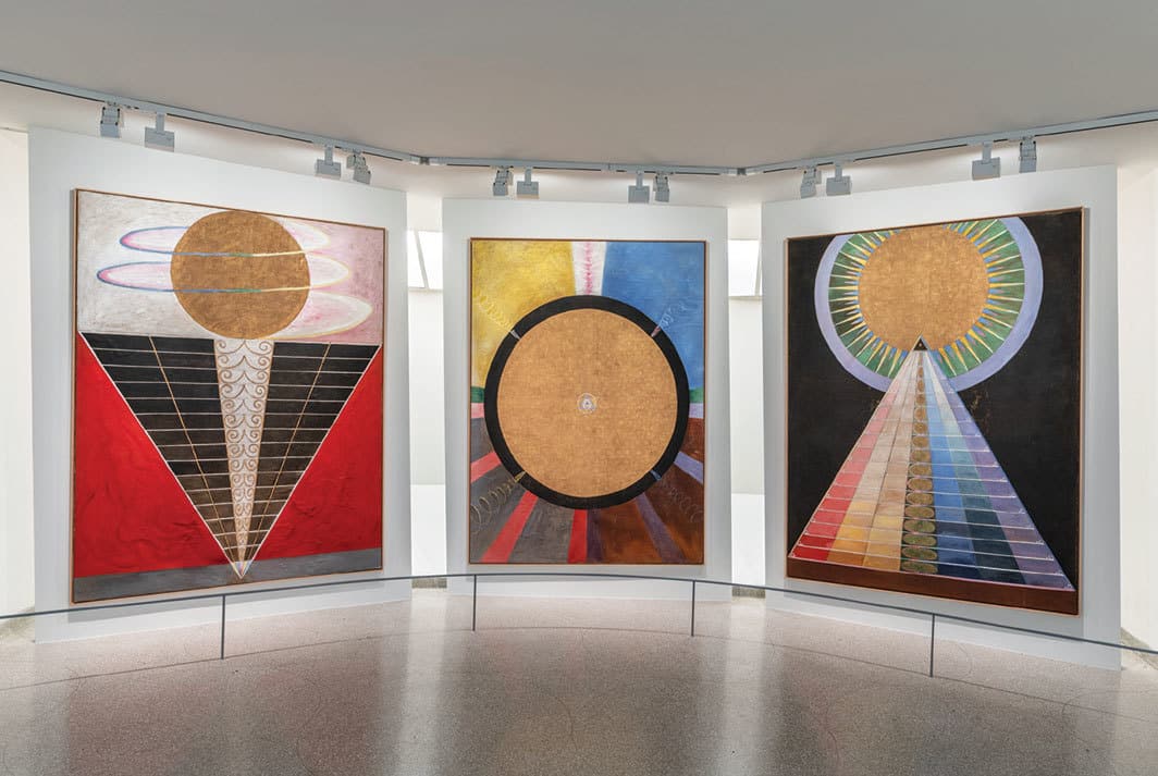 a set of paintings from Hilma af Klint's "Paintings For The Temple"