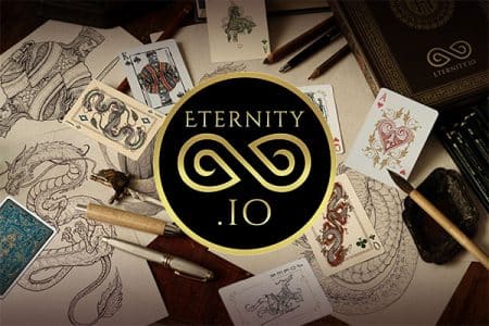 image of ETERNITY.IO logo and cards