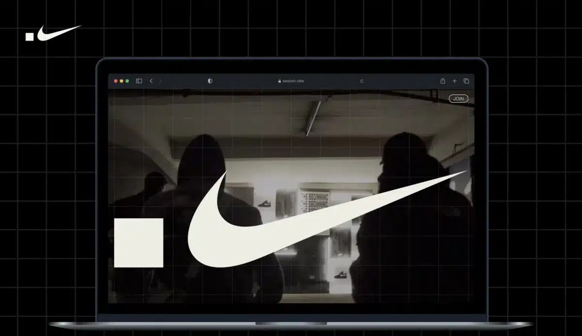 Nike .SWOOSH plataforma en blanco y negro con nike tick blanca