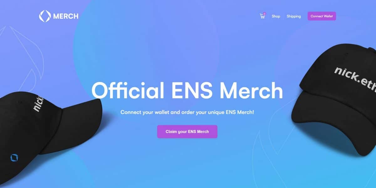 ENS merch store just launched to sell official ENS merchandise for all web3 enthusiasts
