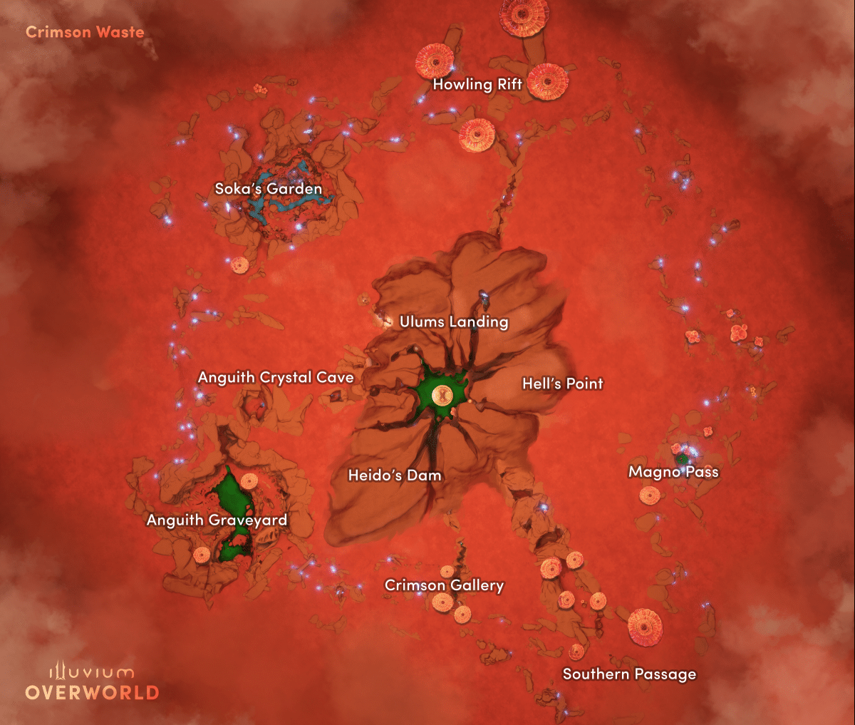 Crimson Waste map from the blockchain game Illuvium