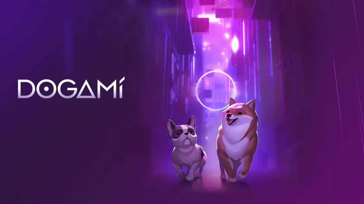 una imagen del juego DOGAMI con dos perros paseando por un callejón.