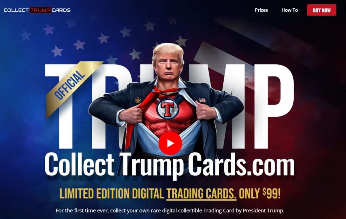 Official Donald Trump NFT collection promotional banner