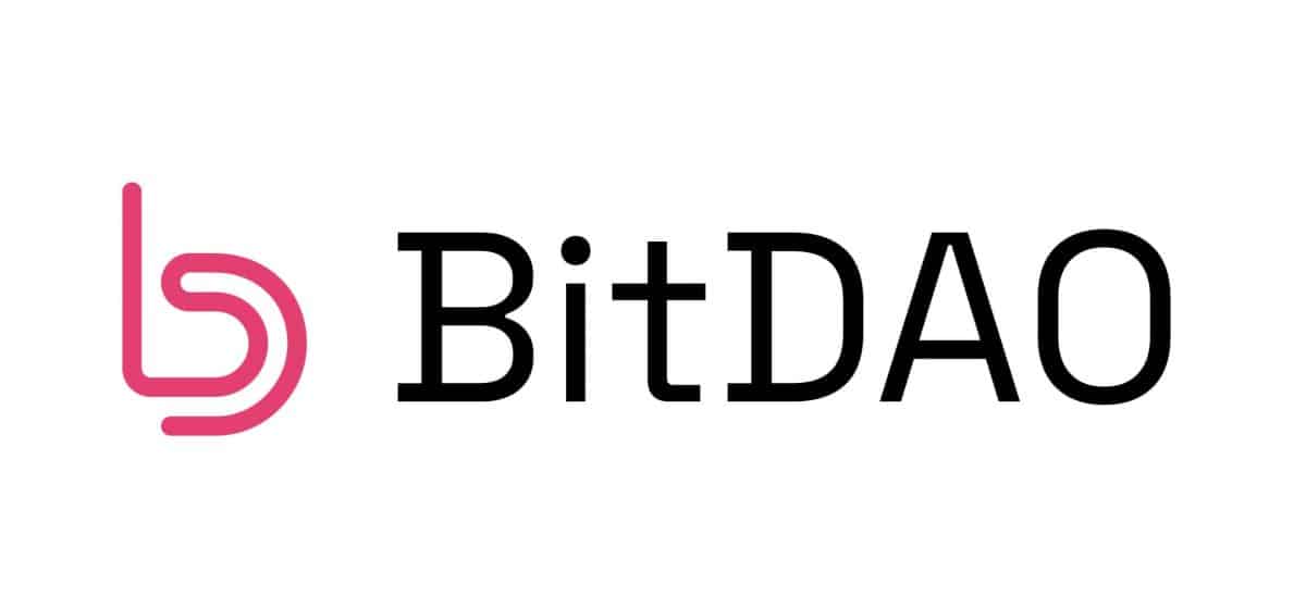 Una imagen del logotipo de BitDAO sobre un fondo blanco.