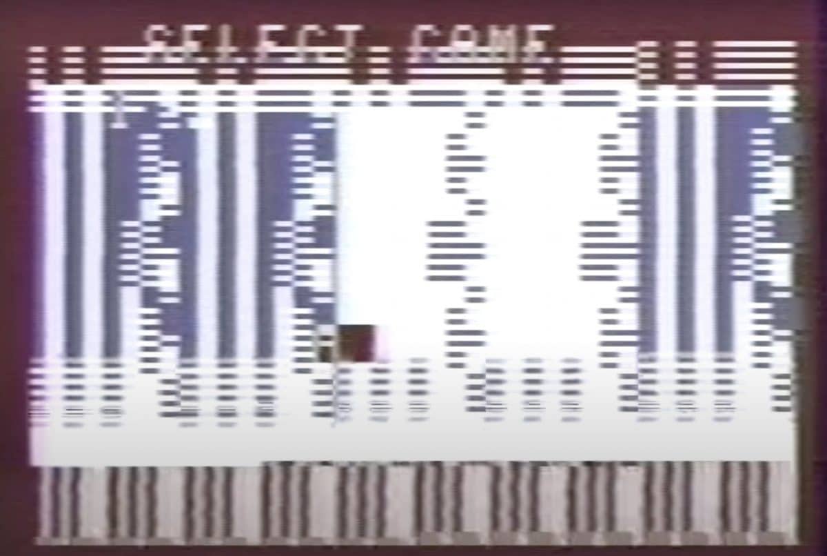 A glitch art by Jamie Faye Fenton with select game written on it