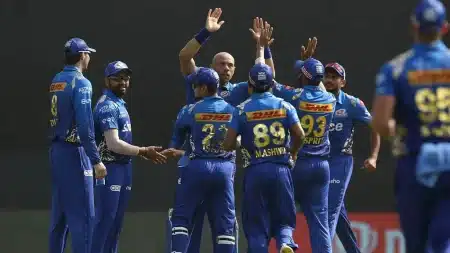 Mumbai Indians IPL players celebrating