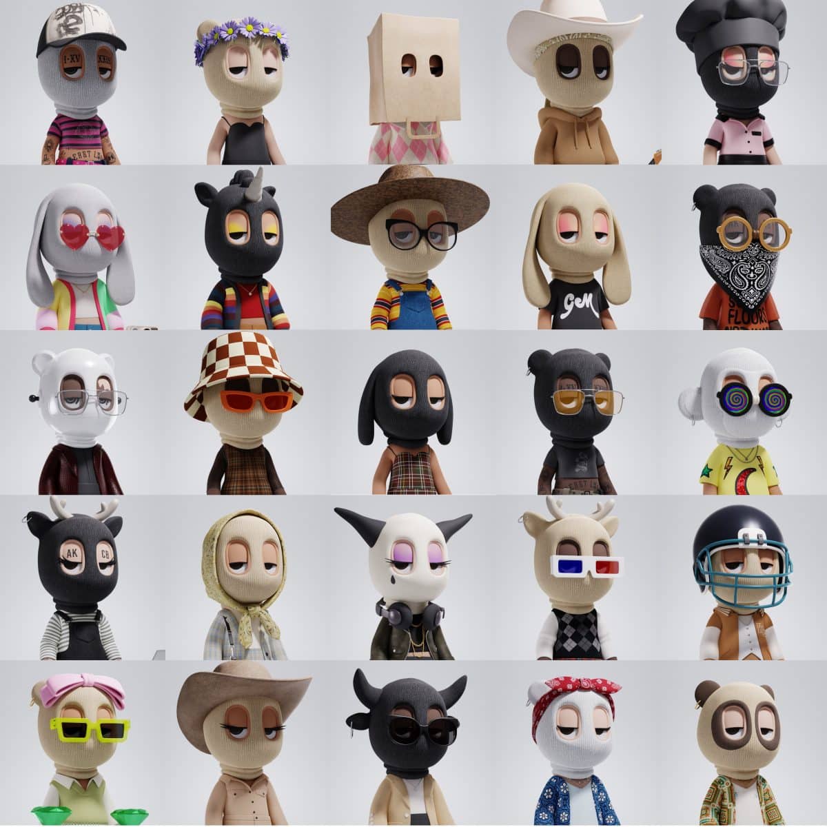 collage de múltiples avatares NFT de la colección KID llamada BEAST NFT