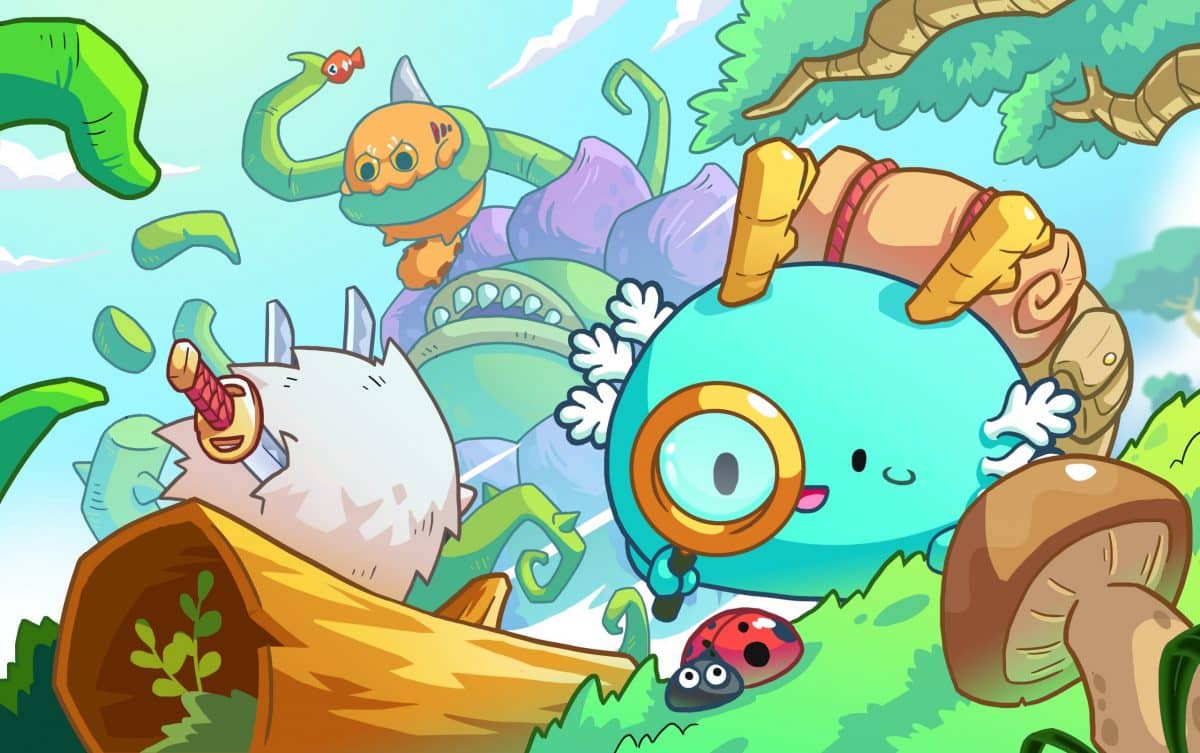 digital poster from the axie infinity NFT play to earn game