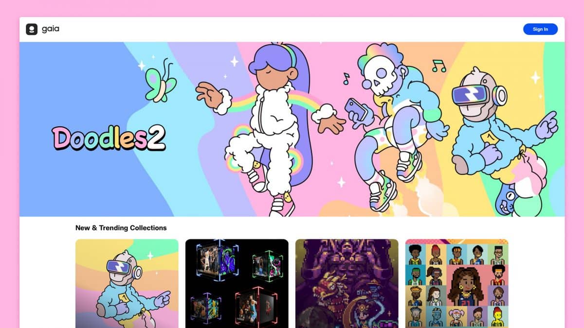 screenshot from the new Doodles 2 NFT collection website