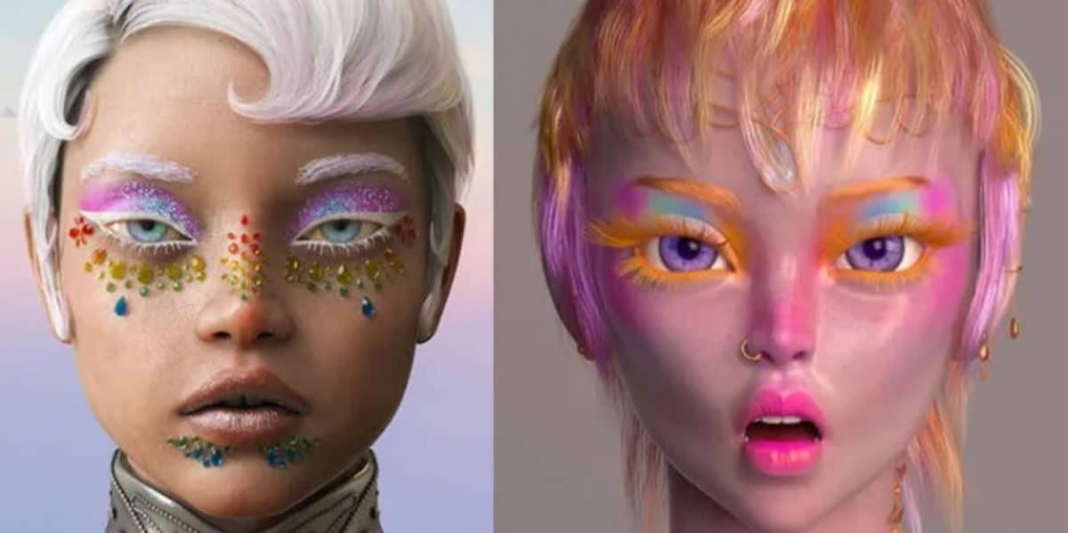 Imagen de dos avatares digitales de NYX Professional Makeup GORJS NFT DAO