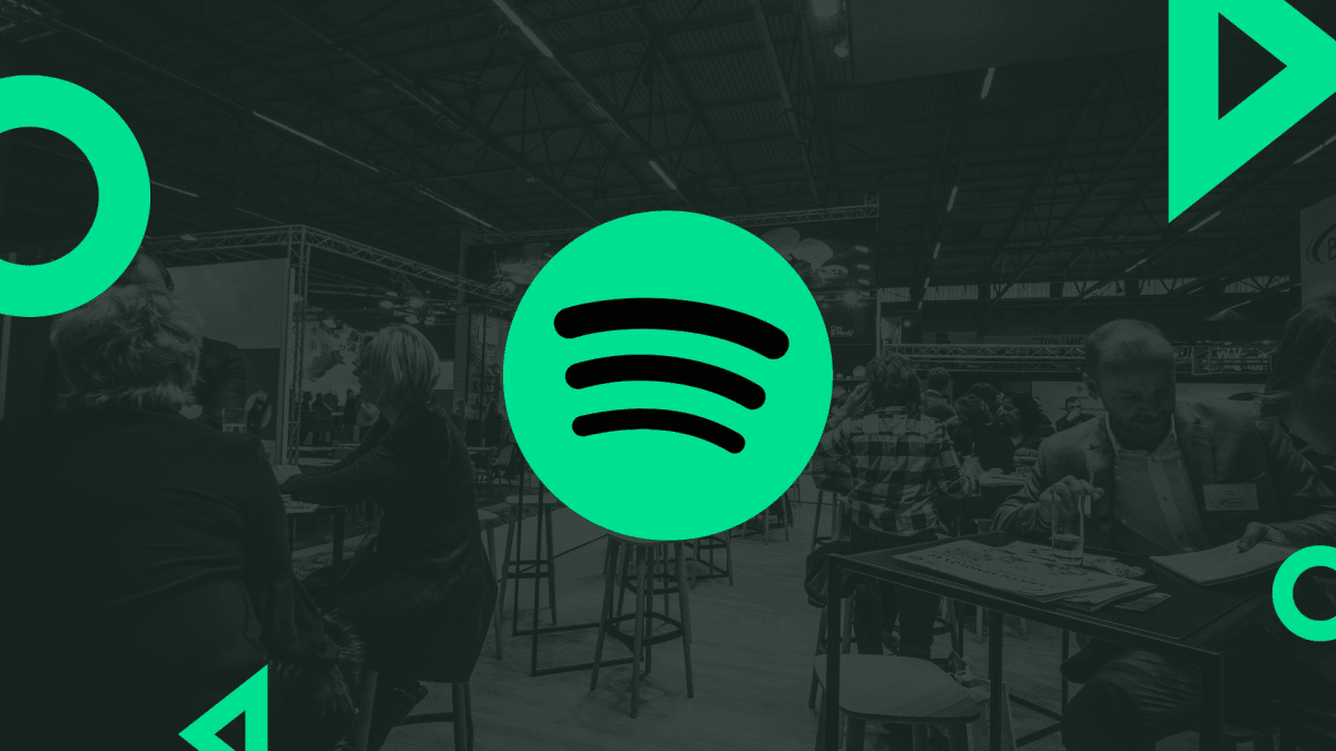 The Spotify logo on a black background - the company has entered NFTs with gated playlists.