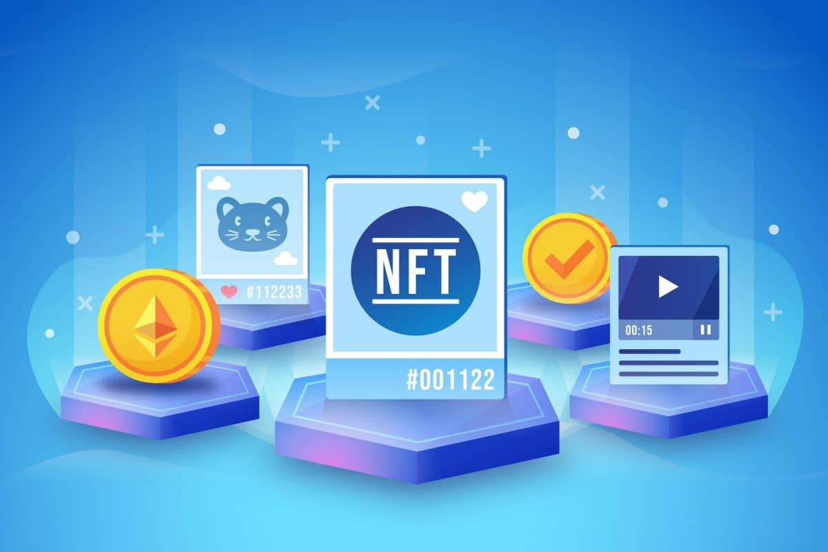 abstract image of NFT trading and cryptocurrencies