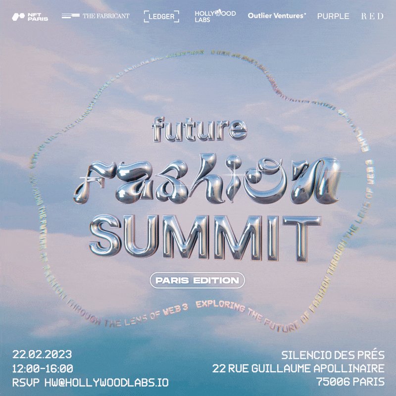 official poster for the future fashion summit at NFT Paris