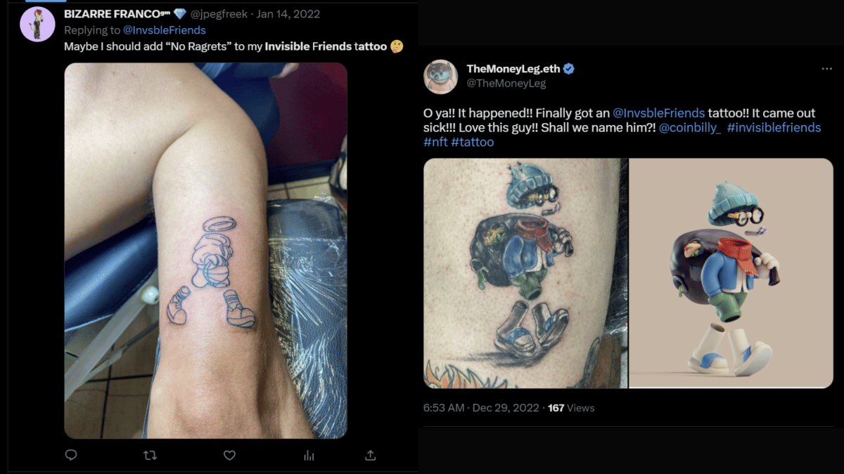 EXAMPLES OF TATTOOS From invisible friends nft community
