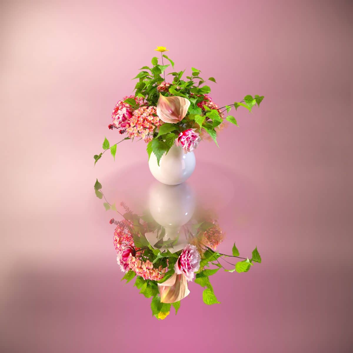 image of a digital 3d bouquet of flowers