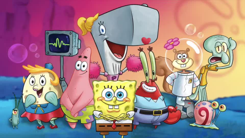 digital poster featuring the main characters of the spongebob squarepants show