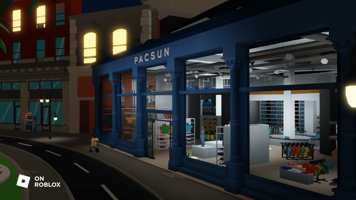 image of a digital store from Pacsun's Roblox metaverse tycoon game