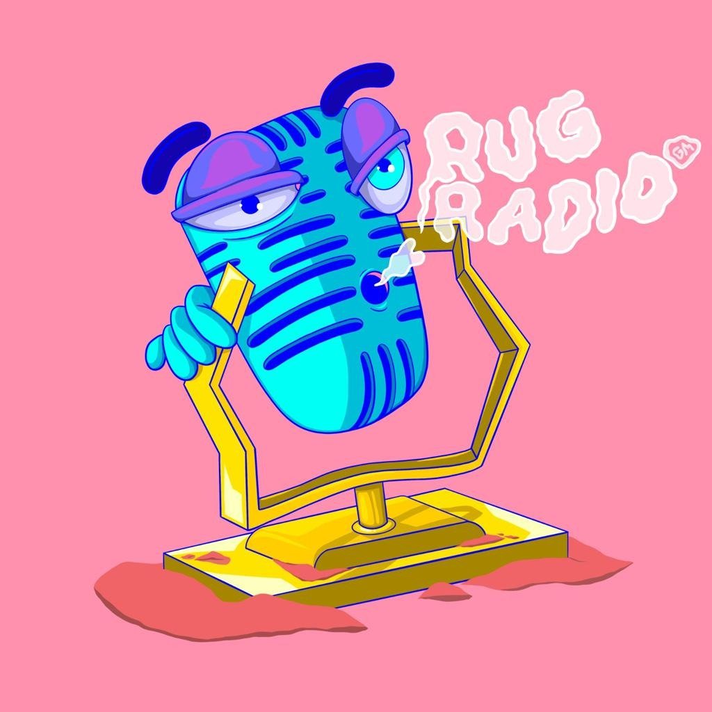 digital poster featuring the Rug Radio x Cory Van Lew NFT drop