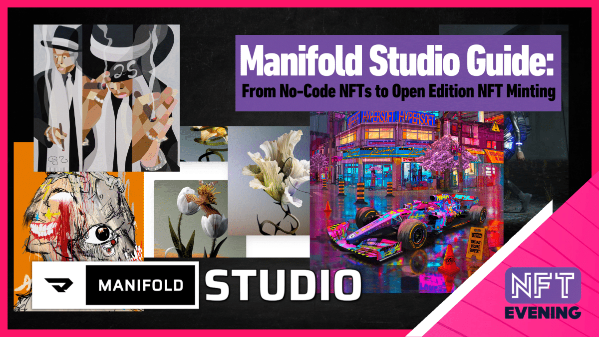 pcitures of some of the digital artworks from Manifold Studio NFT platform