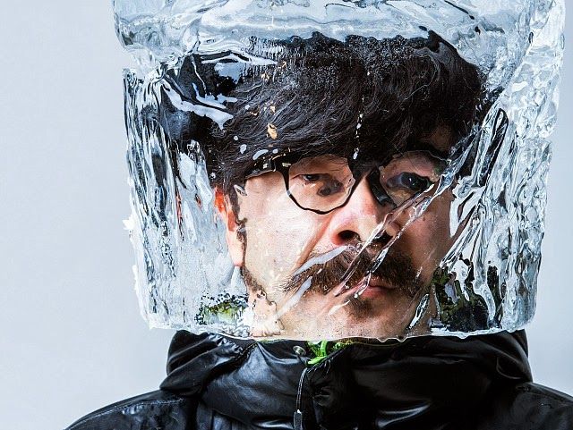 image of a man with ice on his head 
