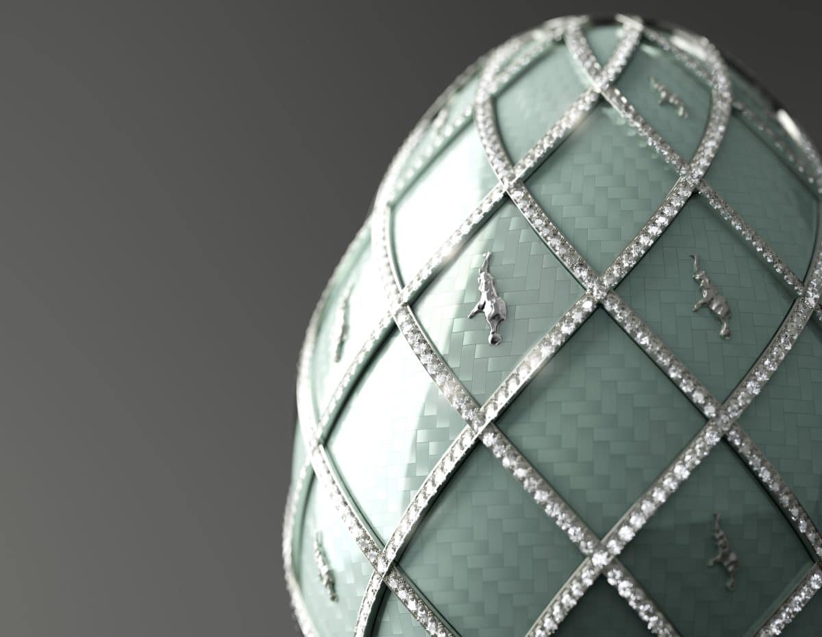 up close detail of Aspley egg with diamond lattice