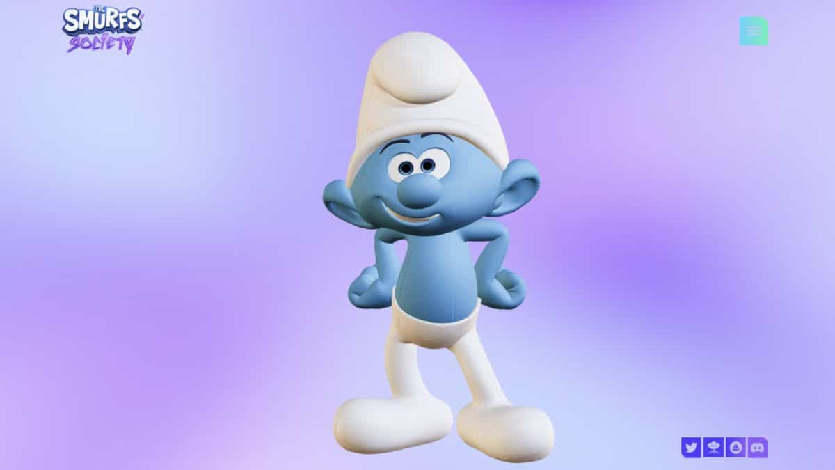 a smurfs character from the official Smurfs Society NFT website