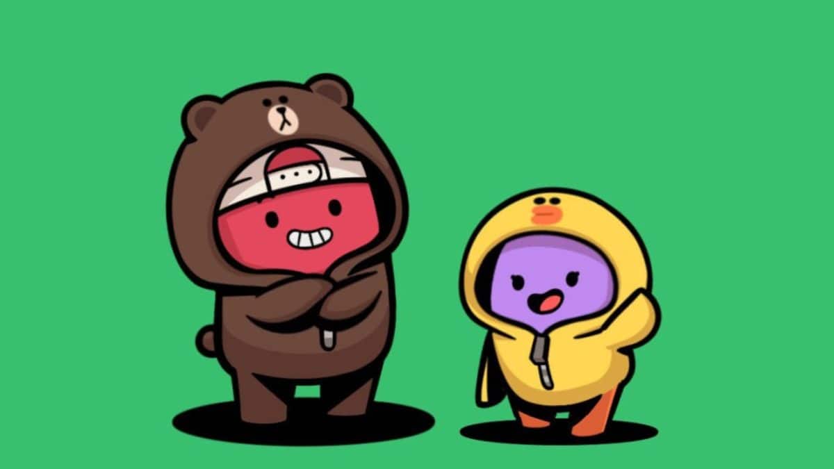 A picture of Azuki NFT Beanz characters in costumes of LINE Friends characters