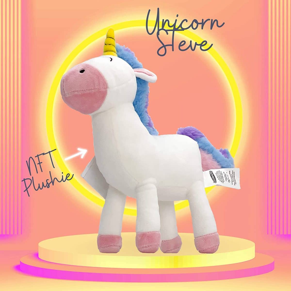 image of a phygital plush unicorn toy by Budsies