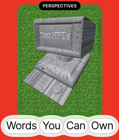 Zora Zine advert - words you can own, including poetry NFTs