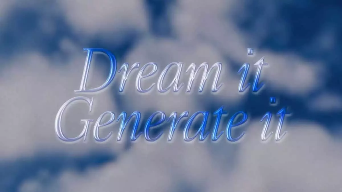 a screenshot from Palm NFT Studios' announcement tweet that reads "Dream It Generate It"