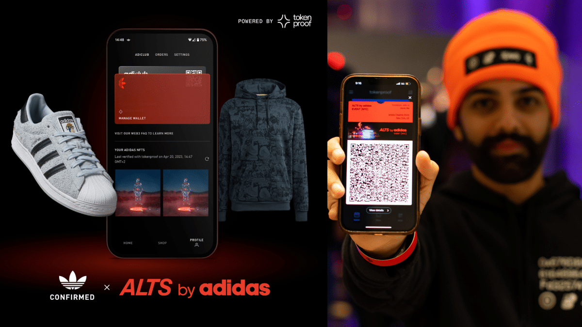 a screenshot of the NFT app integration of Tokenproof with ALTS by Adidas 