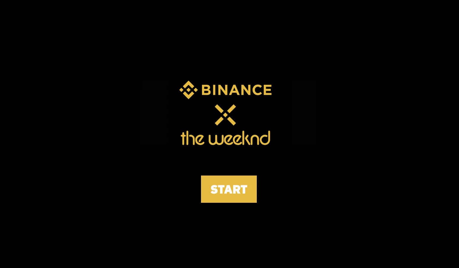 A screenshot of the Binance x the Weeknd landing page.