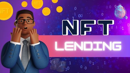 purple image that says 'nft lending' with male figure in suit looking shocked