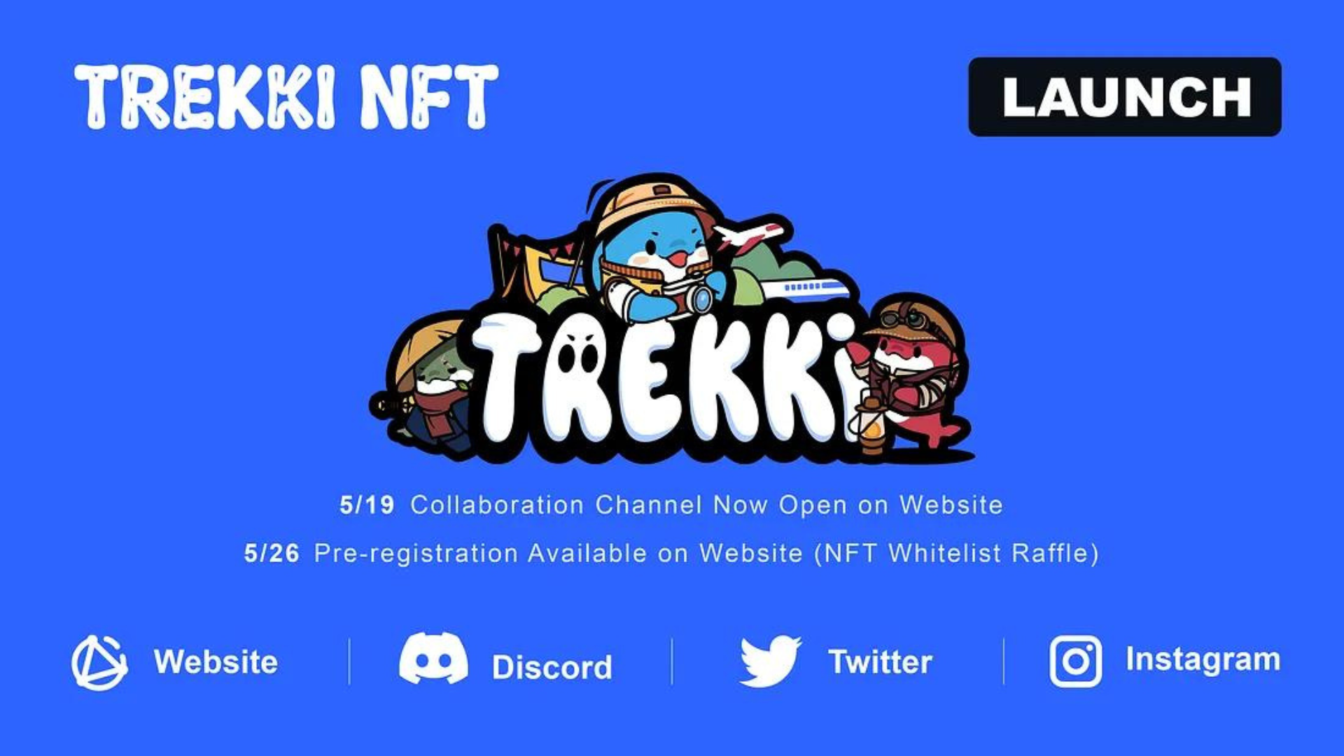 a screengrab of the Trekki travel NFT launch announcement, showcasing the Dolphin-esque character from the game!