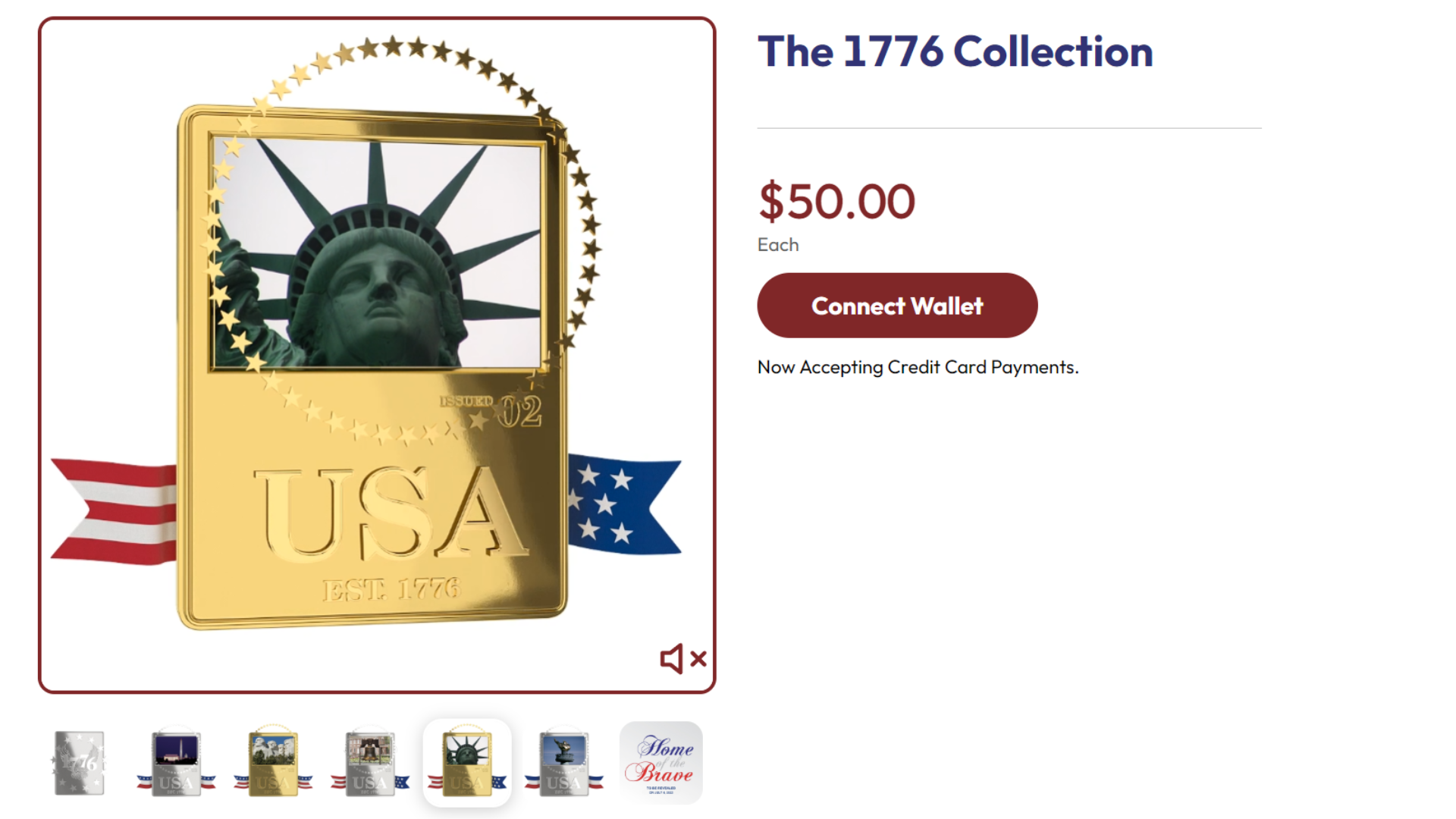 a picture of statue of liberty NFT from Melania Trumps The 1776 Collection