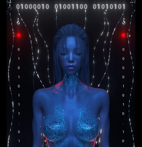 abstract 3d image of a woman figure