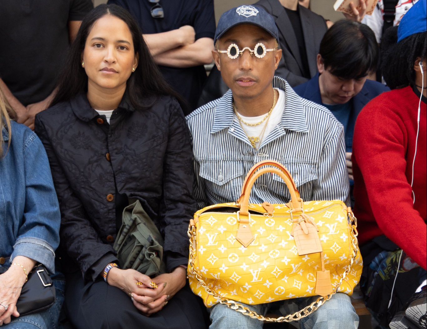 image of Pharrell Williams wearing a Louis Vuitton bag available as NFT