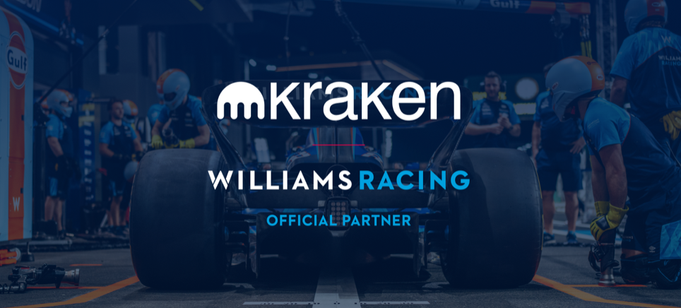 banner for kraken and williams racine who are bringing NFTs to the Grand Prix 